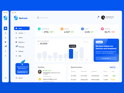 GoCash - UI/UX invoice dashboard design