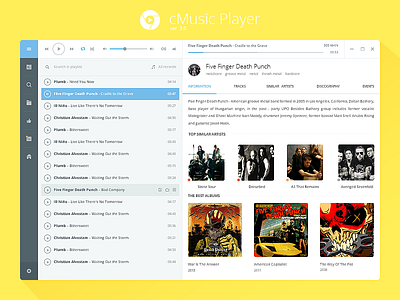 cMusic Player redesign app application audio cmusic design desktop music player ui ux web