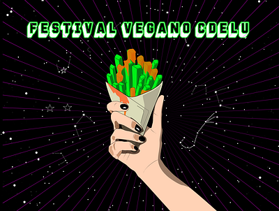 Flyer Festival Vegano / vegan festival design illustration vector