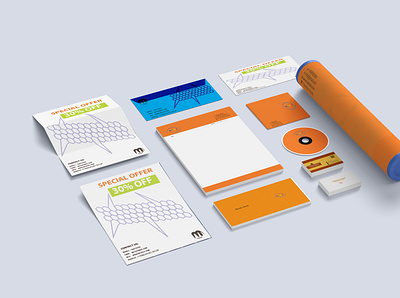 stationary 300dpi attractive branding cmyk color design illustration pack simple