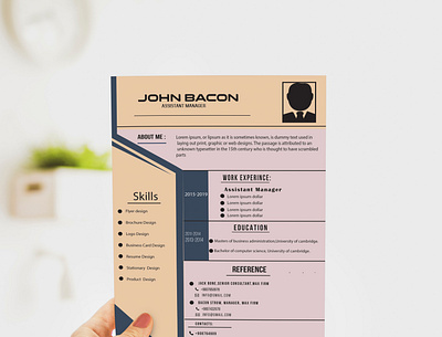 Resume design 300dpi attractive cmyk color design identity illustration modern personal simple