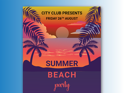 summer beach party flyer design