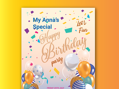 Happy birthday party flyer design