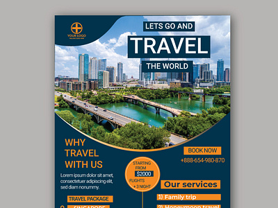 travel flyer design template