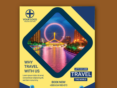 Travel flyer design template