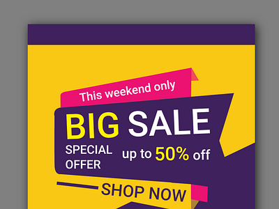 weekend big sale  instagram banner design template