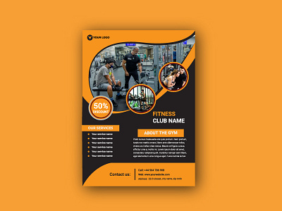 Fitness club flyer design template