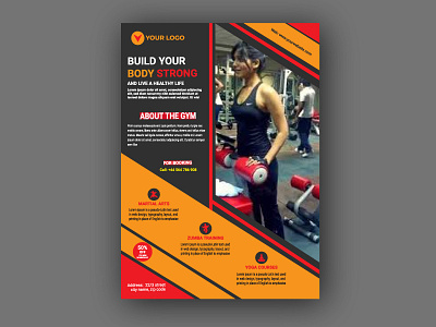 Gym flyer design template body building bodybuilder business corporate design fit fitness flyer gym gym app gymnastics template