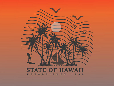 Hawaii Tropical graphics design