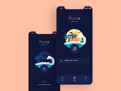 Radio Momo — App app clean design mobile mobile app ui ui design user experience ux whitespaces