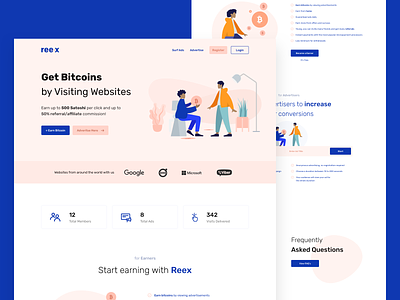 Reex — Get Bitcoins [Concept] clean concept dashboard design landing page ui ui design user experience ux web whitespaces