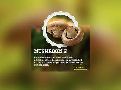 Food Widget - Mushroom agriculture app clean farm food ui web widget