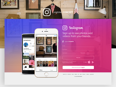 Instagram : Redesign Concept clean instagram landing ui ux web whitespaces