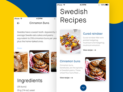 Swedish Recipes application design recipe recipes swedish foods swedish recipes ui ux whitespaces