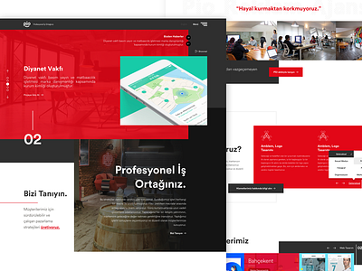 Agency Web agency clean dark red ui ux web