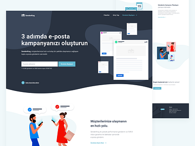 Email Marketing - Landing Page clean email marketing senderking ui ux