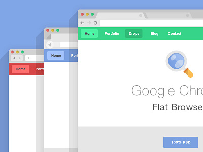 Flat Psd Browsers Set browsers flat psd set