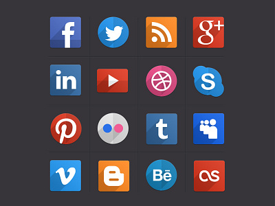 Psd Flat Social Icons flat icons psd social