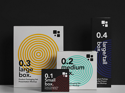 Free Packaging Psd Box Mockup Set