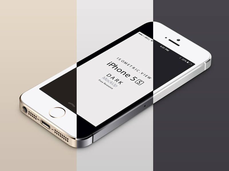 Download Perspective iPhone 5S Psd Vector Mockup by Pixeden on Dribbble