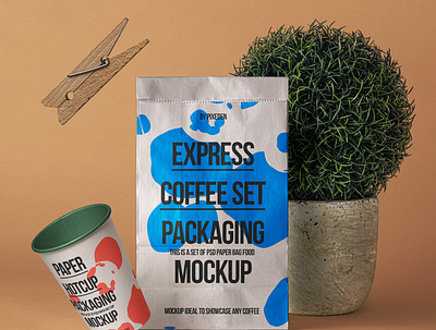 Free Psd Paper Bag Mockup Showcase coffee cup coffee mockup paperbag paperbag mockup