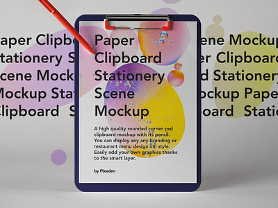 Free Paper Clipboard Psd Mockup Scene