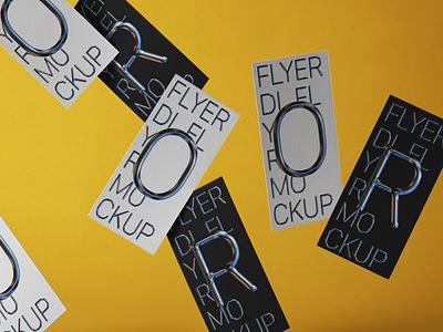 Free Flying Psd DL Flyer Mockup