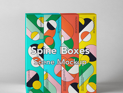 Free Spine Psd Boxes Packaging Mockup Set box mockup packaging mockup