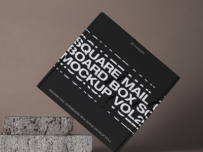 Free Square Psd Mail Cardboard Box Mockup