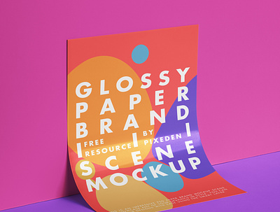 Free Branding Glossy Psd Paper Mockup branding mockup paper mockup poster mockup