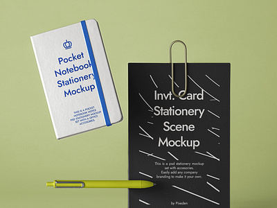 Free Stationery Psd Notebook Mockup Scene