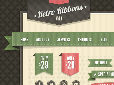 Retro Ribbons (Freebie) retro ribbons vintage