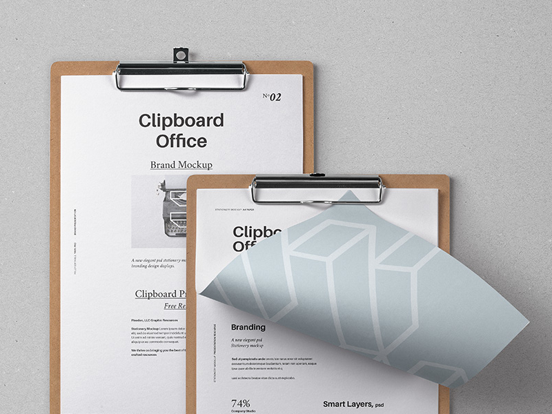 Download Free Psd Clipboard Stationery Mockup by Pixeden on Dribbble