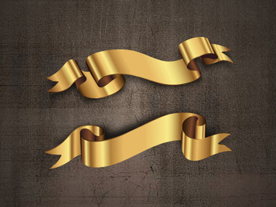 Golden Decorative Vector Ribbons Set (Freebie)
