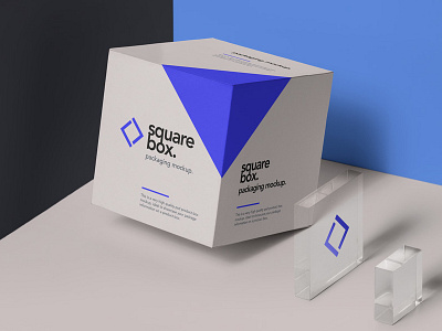 Free Square Psd Box Packaging Mockup