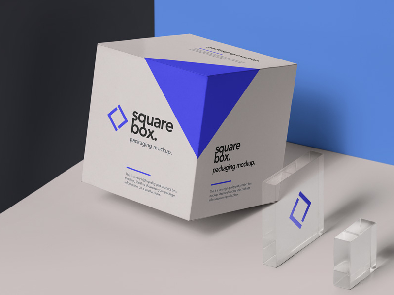 Download Free Square Psd Box Packaging Mockup by Pixeden on Dribbble