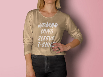 Download Free Psd Woman Long Sleeve T Shirt Mockup By Pixeden On Dribbble