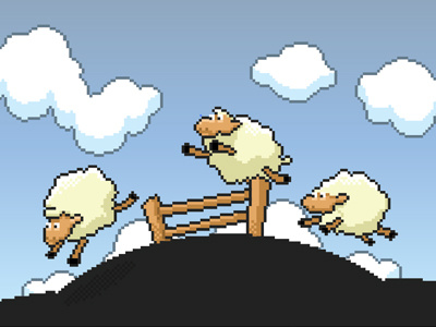 I dream in Pixels pixel sheep