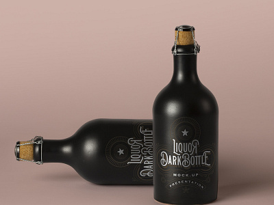 Free Dark Psd Liquor Bottle Mockup bottle mockup mockup psd