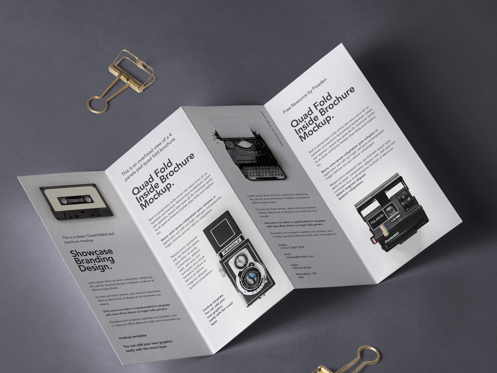 Free Psd Brochure Mockup 4 Panel By Pixeden On Dribbble