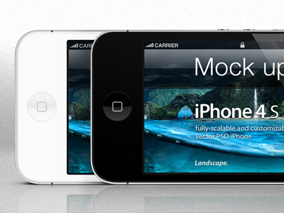 iPhone 4s Psd Landscape Mockup (Freebie)