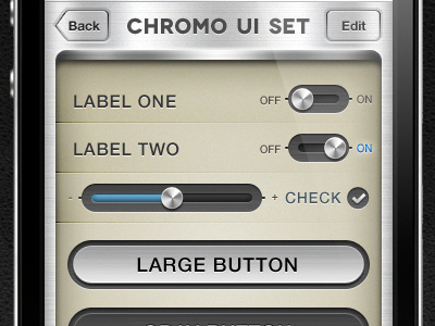 Chrome iPhone App UI Kit Psd app chrome iphone kit psd ui