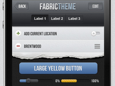 Fabric iPhone App UI Kit Psd