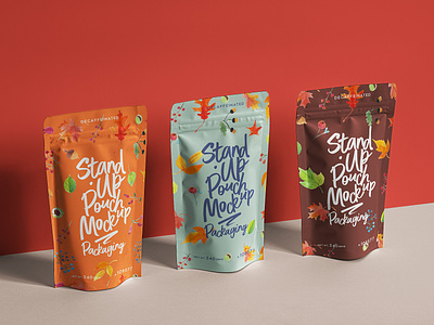 Free Psd Stand-Up Pouch Packaging Mockup food mockup food packaging mockup pouch mockup