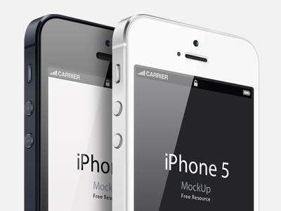 3/4 View iPhone 5 Psd Vector Mockup