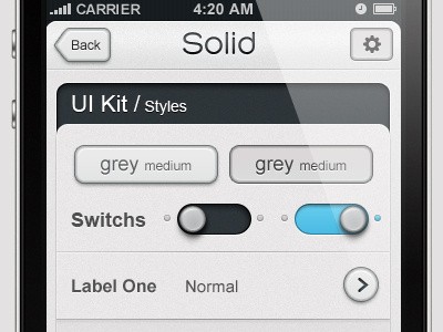 Solid iPhone App UI Kit Psd