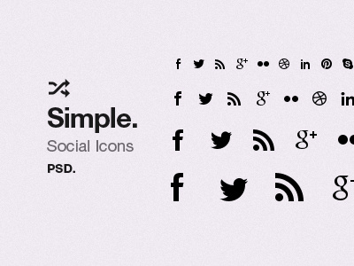 Simple Social Icons Psd (Freebie) psd simple social icons