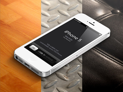 3D View White iPhone 5 Psd Vector Mockup