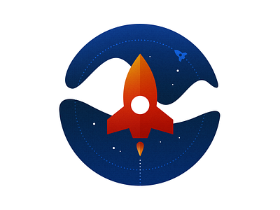 Rocket Ship V1 blue fesyuk icon marco rocket ship sky space spaceship stars symbols