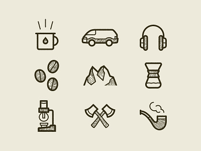 Pour Coffee Parlor Icons